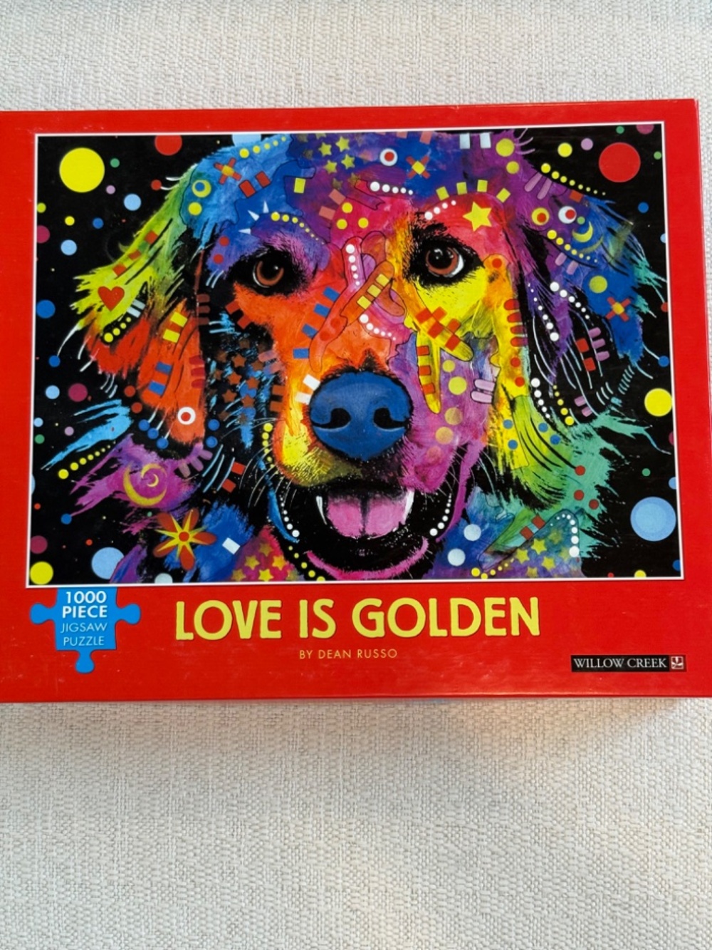 NWT "Love Is Golden" 1000 Piece Jigsaw Puzzle - Golden Retriever Pop Art